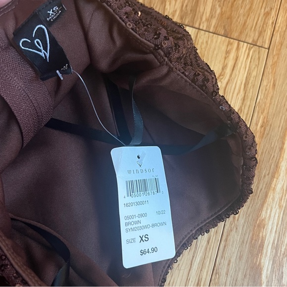 Windsor Brown Sequin Strapless Mini Dress - Picture 7 of 7